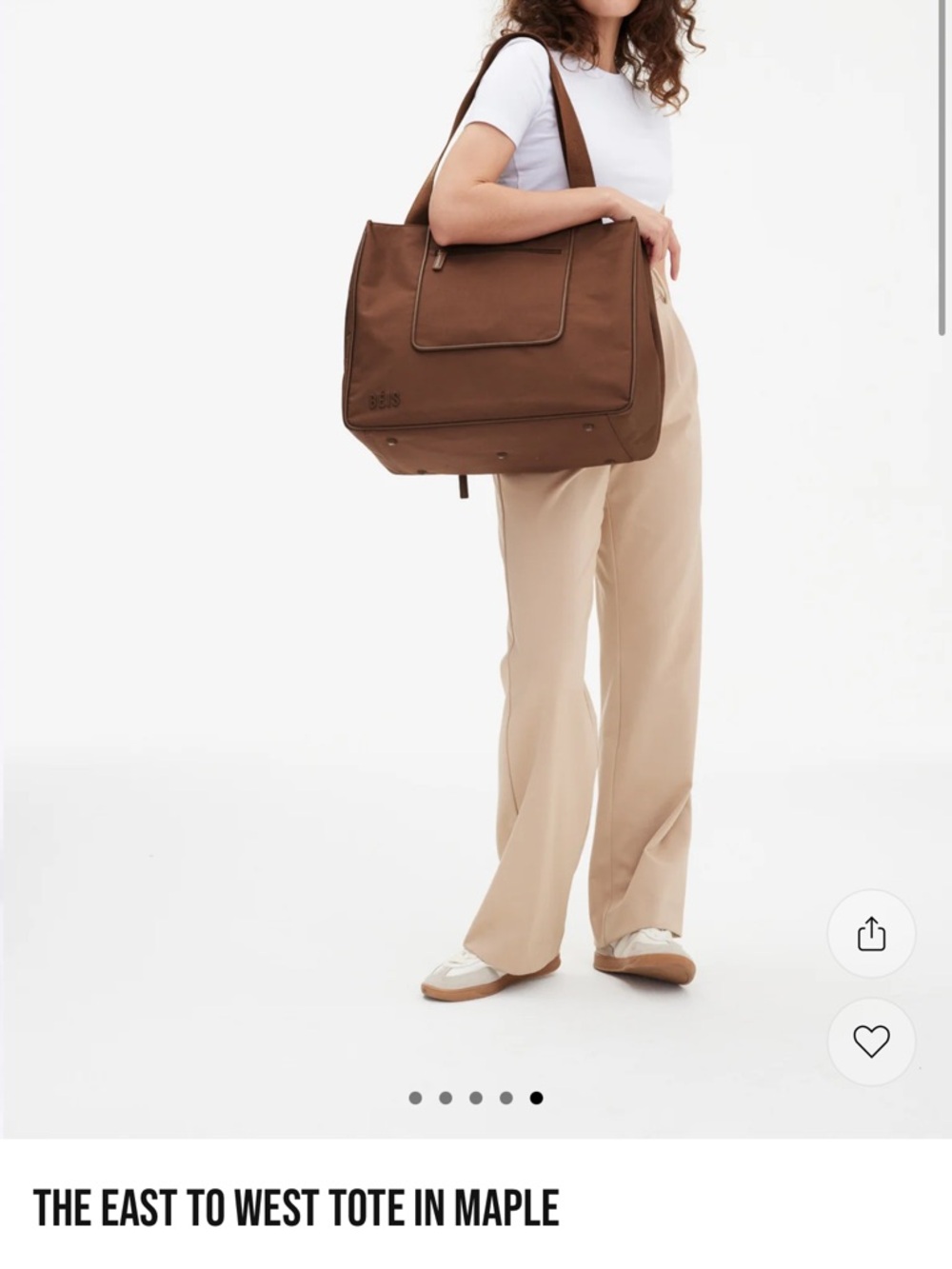 BEIS Maple Brown Oversized Everyday Tote